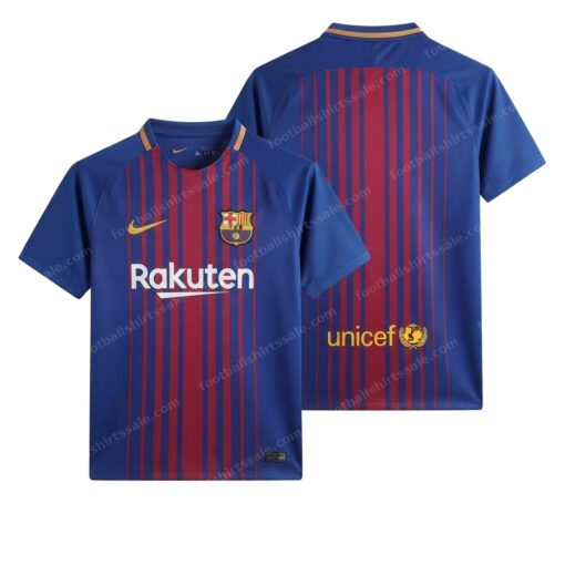 Barcelona Retro Home Football Shirt 17/18 Front and Back View