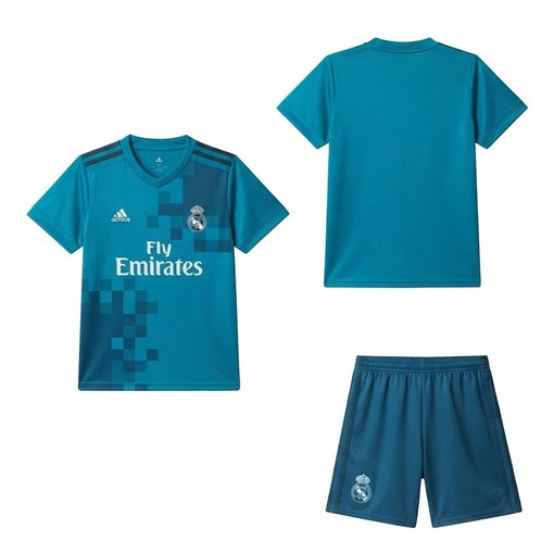 Real Madrid Retro Third Kids Football Kit 17/18 Front and Back View