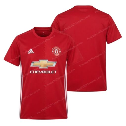 Manchester United Retro Home Football Shirt 17/18 Front and Back View