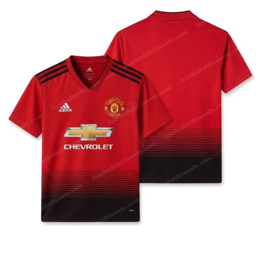 Manchester United Retro Home Football Shirt 18/19 Front and Back View