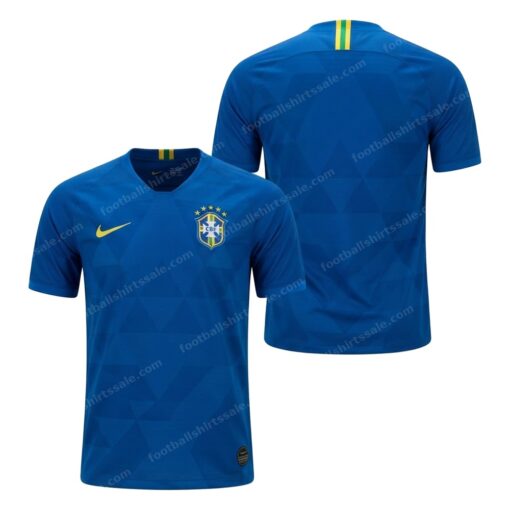 Brazil Retro Away Football Shirt 2018 Front and Back View