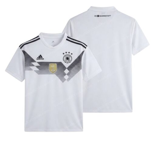 Germany Retro Home Football Shirt 2018 Front and Back View