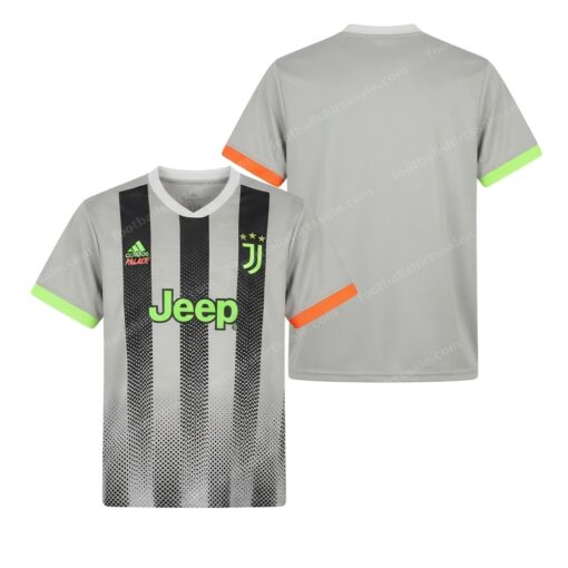 Juventus Retro Joint Edition Black And White Stripes Football Shirt 19/20 Front and Back View