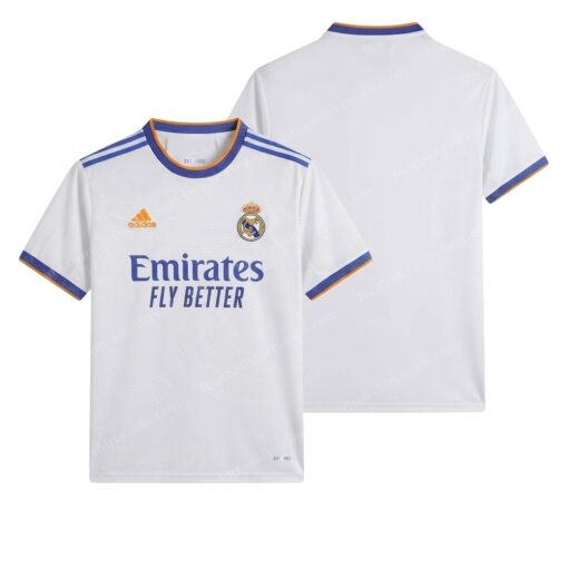 Real Madrid Retro Home Football Shirt 21/22 Front and Back View
