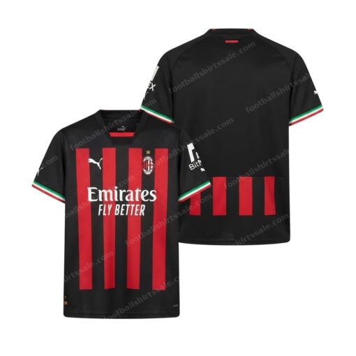 AC Milan Home Football Shirt 22/23 Front and Back View