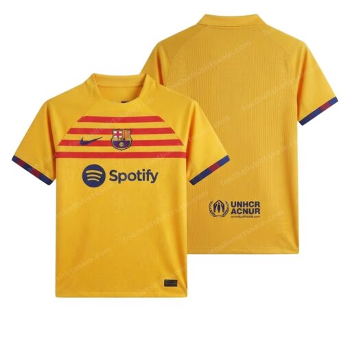 Barcelona Fourth Football Shirt 22/23 Front and Back View