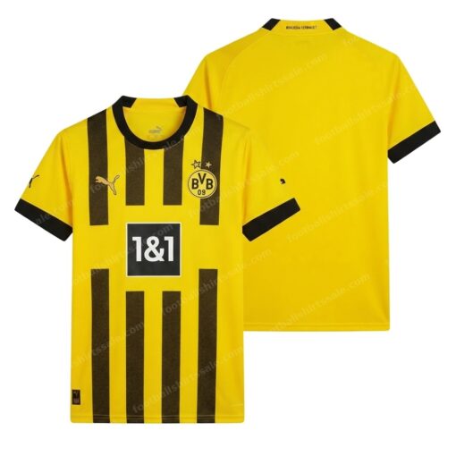 Dortmund Home Football Shirt 22/23 Front and Back View