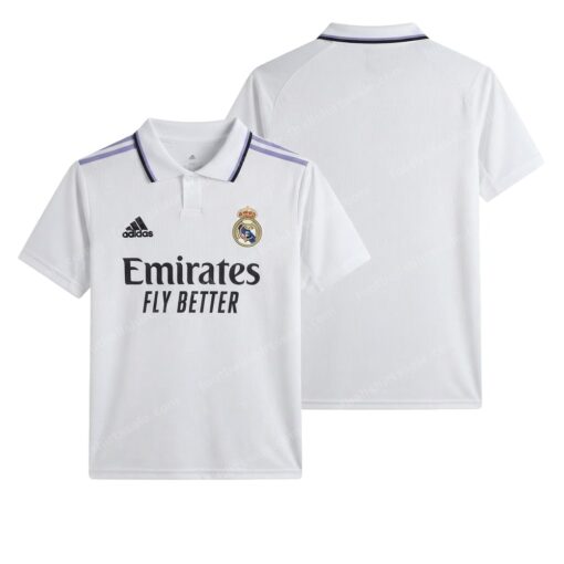 Real Madrid Home Football Shirt 22/23 Front and Back View