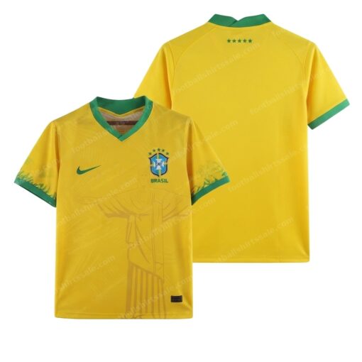Brazil Classic Yellow Football Shirt 2022 Front and Back View