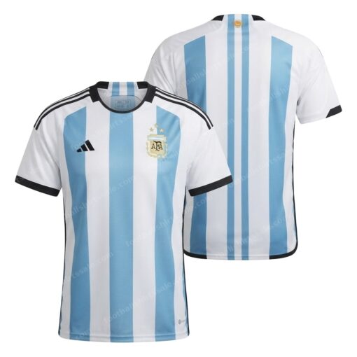 Argentina Home World Cup Fifa National Team Football Shirt 2022 Front and Back View
