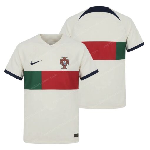 Portugal Away World Cup Fifa Football Shirt 2022 Front and Back View