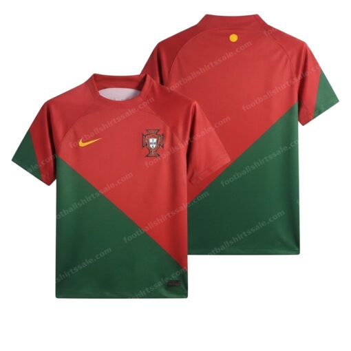 Portugal Home World Cup Fifa Football Shirt 2022 Front and Back View