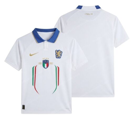 Italy Away Football Shirt 2022 Front and Back View