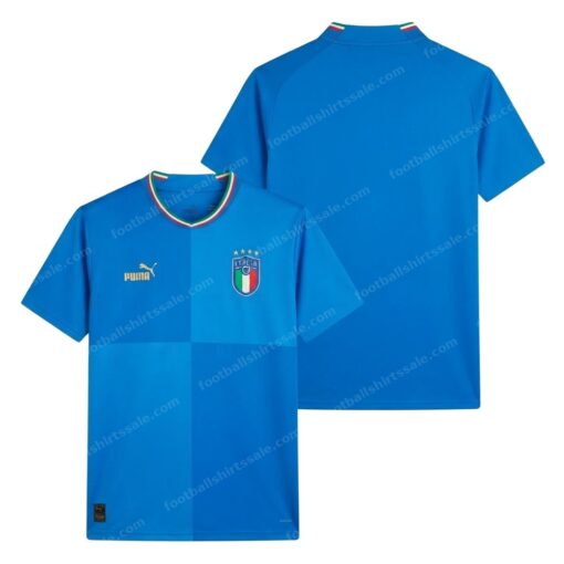 Italy Home Football Shirt 2022 Front and Back View
