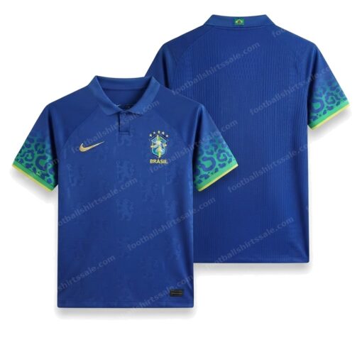 Brazil Away World Cup Football Shirt 2022 Front and Back View