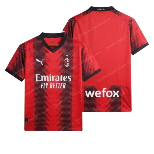 AC Milan Home Football Shirt 23/24 Front and Back View