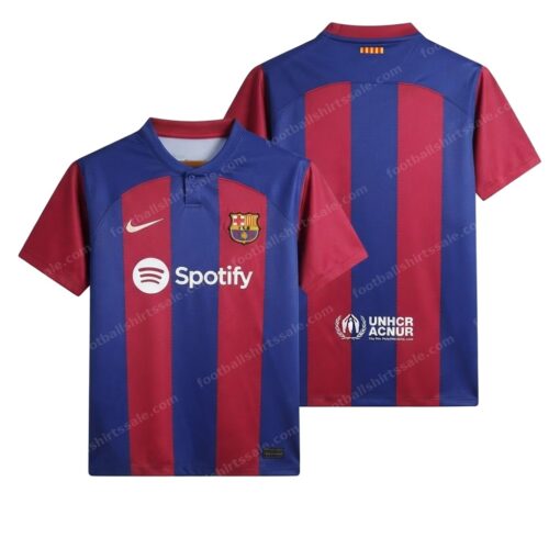 Barcelona Home Football Shirt 23/24 Front and Back View