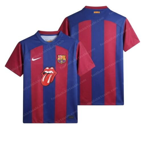 Barcelona The Rolling Stones Limited Edition Football Shirt 23/24 Front and Back View