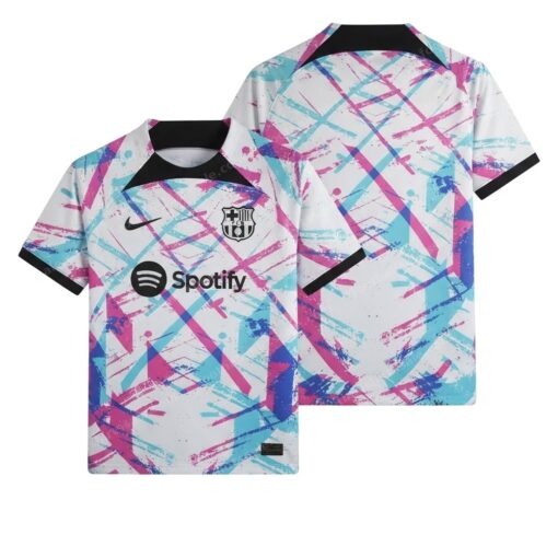 Barcelona Training Wear Color Football Shirt 23/24 Front and Back View
