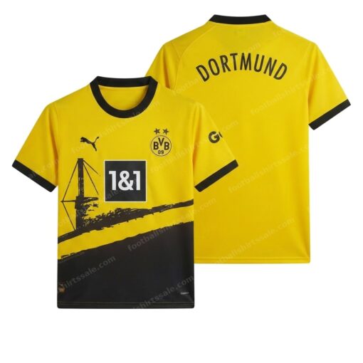 Dortmund Home Football Shirt 23/24 Front and Back View