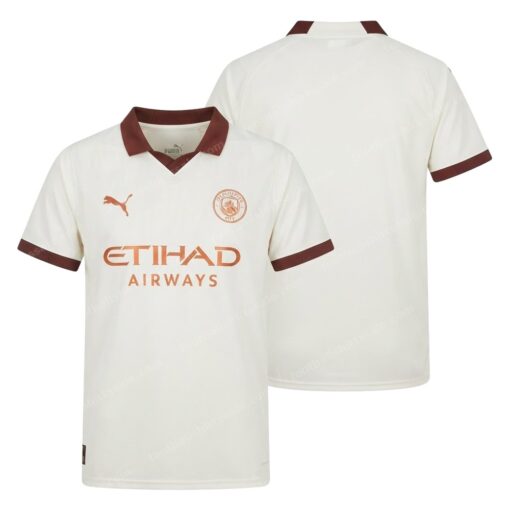 Manchester City Away Football Shirt 23/24 Front and Back View