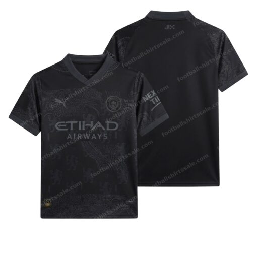 Manchester City Special Edition Black Football Shirt 23/24 Front and Back View