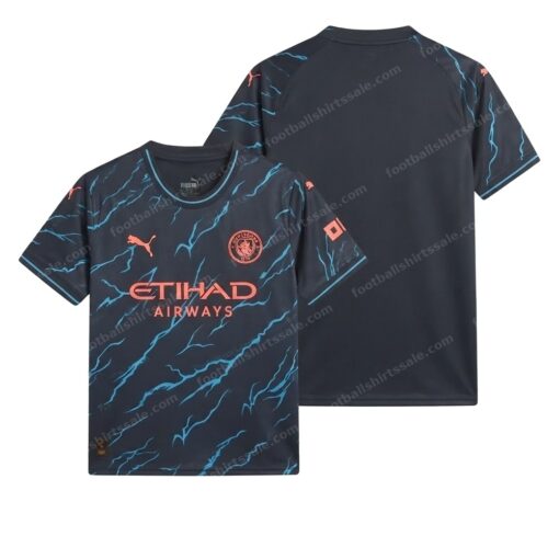 Manchester City Third Football Shirt 23/24 Front and Back View
