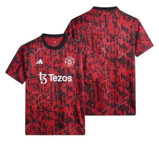 Manchester United Pre Match Football Shirt 23/24 Front and Back View