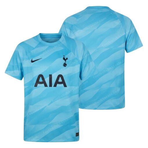 Tottenham Hotspur Goalkeeper Blue Football Shirt 23/24 Front and Back View