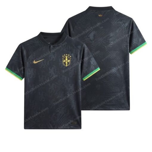 Brazil Special Edition Black Player Version Football Shirt 2023 Front and Back View