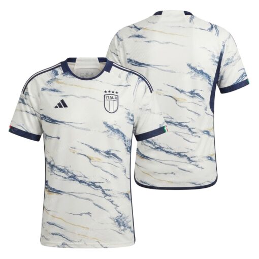 Italy Away Football Shirt 2023 Front and Back View