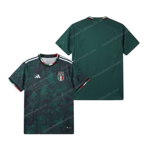 Italy Special Edition Green Football Shirt 2023 Front and Back View