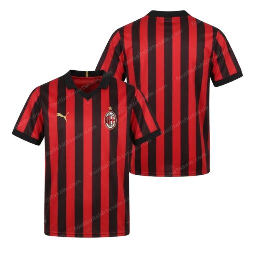 AC Milan 125th Anniversary Football Shirt 24/25 Front and Back View