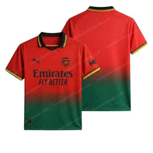 AC Milan X Off White Red Football Shirt 24/25 Front and Back View