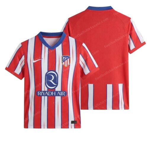 Atletico Madrid Home Player Version Football Shirt 24/25 Front and Back View