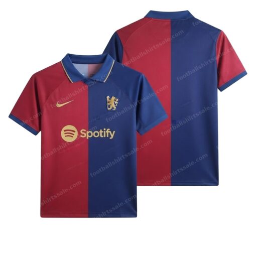 Barcelona Home Football Shirt 24/25 Front and Back View