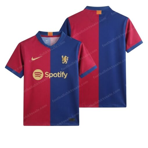 Barcelona Home Spotify Football Shirt 24/25 Front and Back View