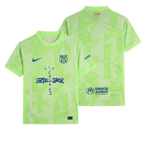 Barcelona Third Travis Scott Football Shirt 24/25 Front and Back View