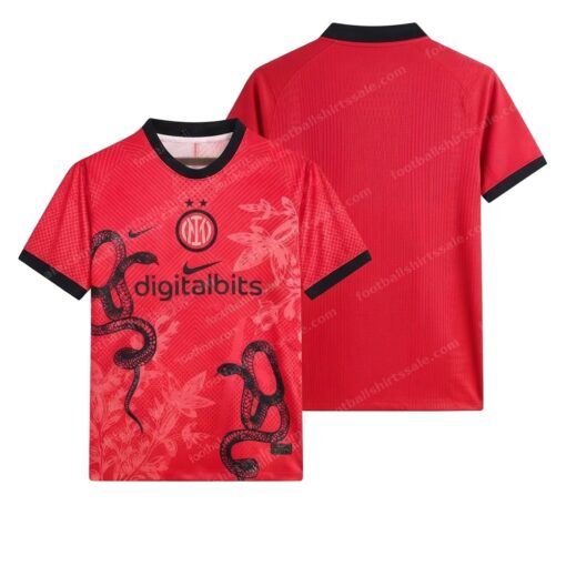 Inter Milan Special Edition Red Football Shirt 24/25 Front and Back View