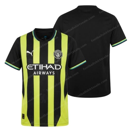 Manchester City Away Football Shirt 24/25 Front and Back View