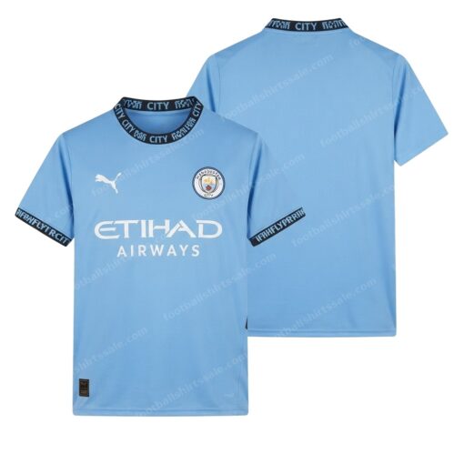 Manchester City Home Football Shirt 24/25 Front and Back View