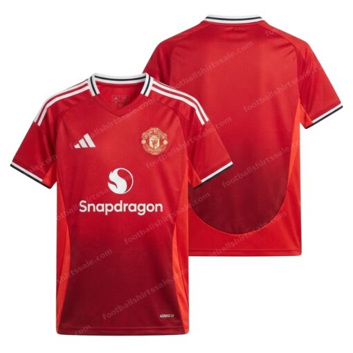 Manchester United Home Football Shirt 24/25 Front and Back View