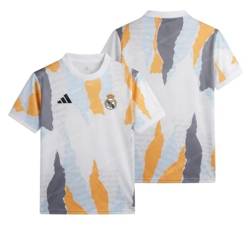 Real Madrid Pre Match Football Shirt 24/25 Front and Back View