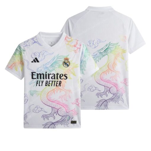 Real Madrid Special Edition White Football Shirt 24/25 Front and Back View
