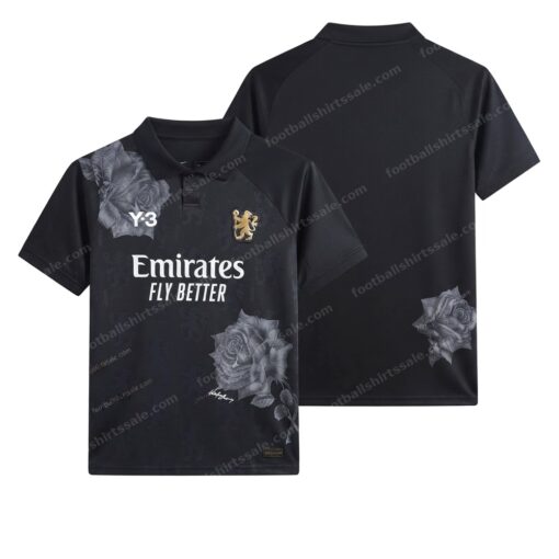 Real Madrid Y 3 Special Edition Black Football Shirt 24/25 Front and Back View