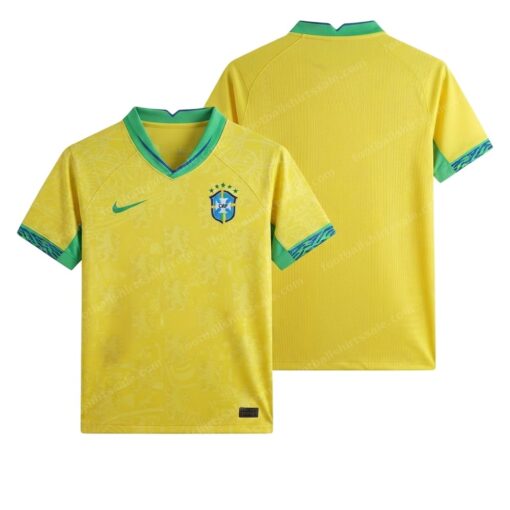 Brazil Home Football Shirt 2024 Front and Back View