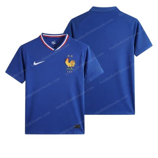 France Home Football Shirt 2024 Front and Back View