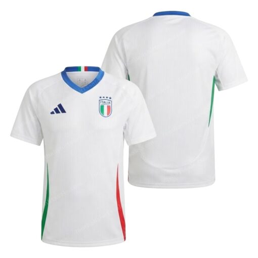 Italy Away Football Shirt 2024 Front and Back View