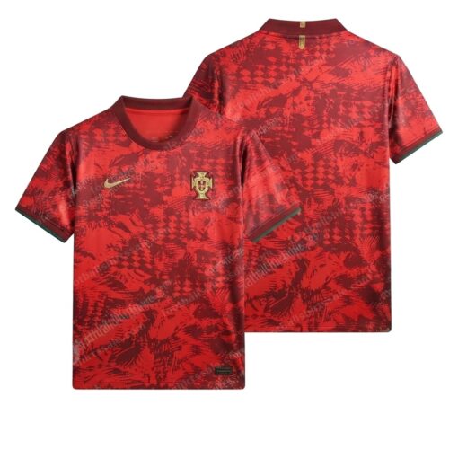 Portugal Special Edition Red Football Shirt 2024 Front and Back View