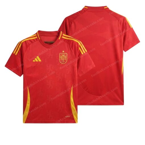 Spain Home Football Shirt 2024 Front and Back View
